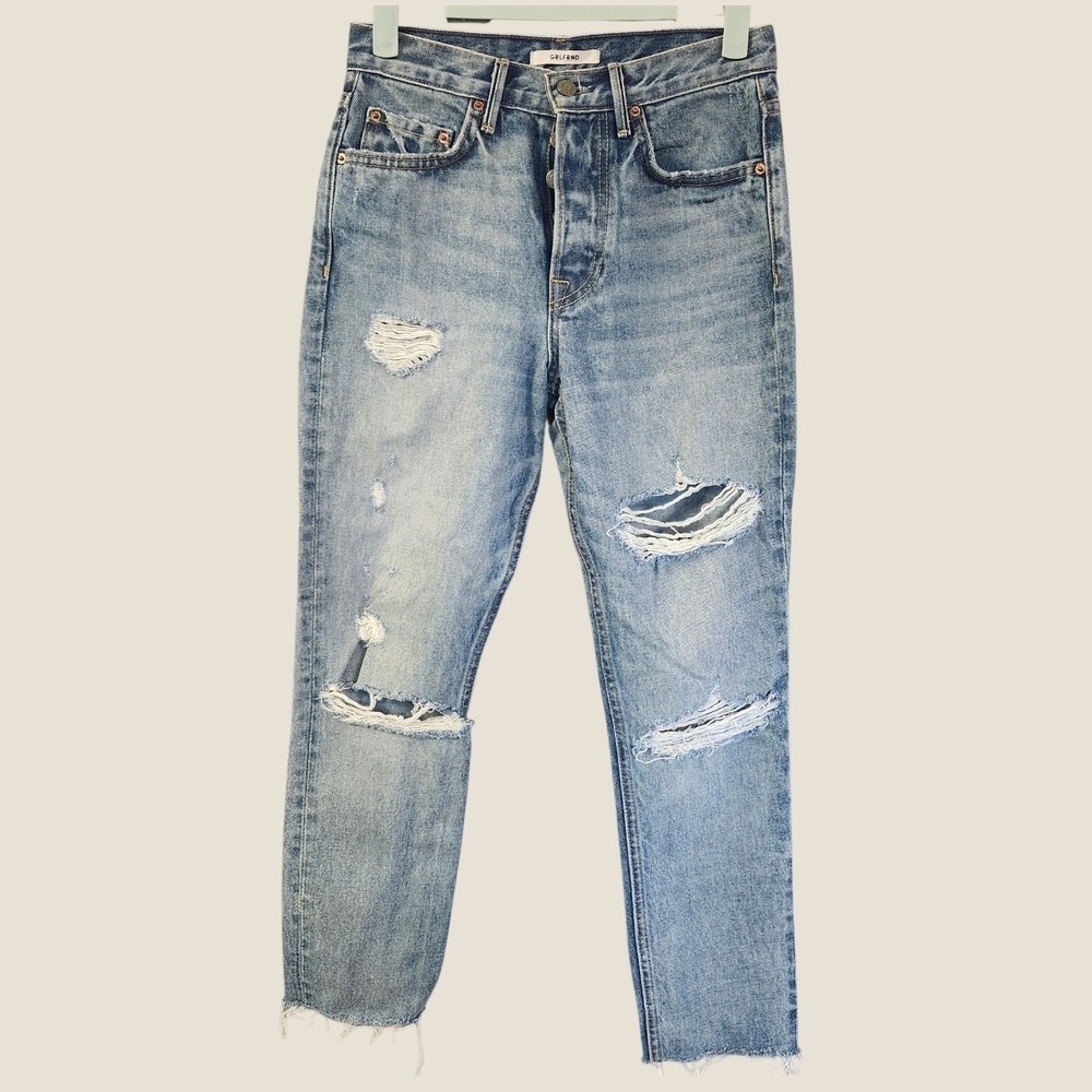 GRLFRND Mid-Rise Straight Leg Jeans Sz 25